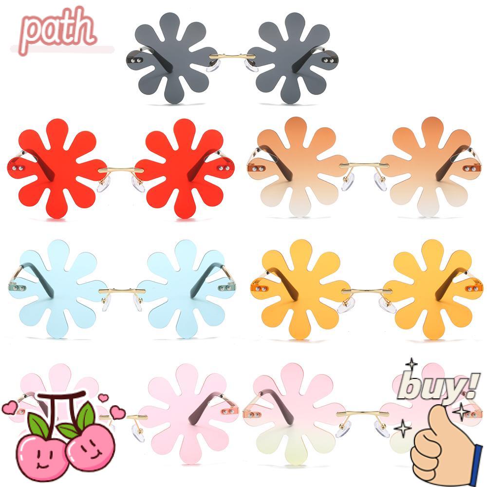 Kính Mát Hình Bông Hoa Không Viền Vui Nhộn