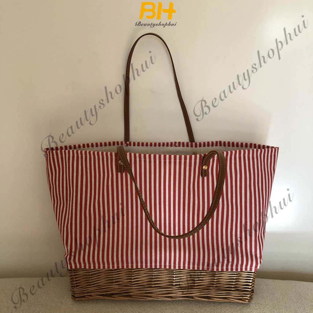 Túi Tote Đeo Vai Bằng Vải Canvas Đan Mây Ghép Mảnh Ghép Nối Mới 2023