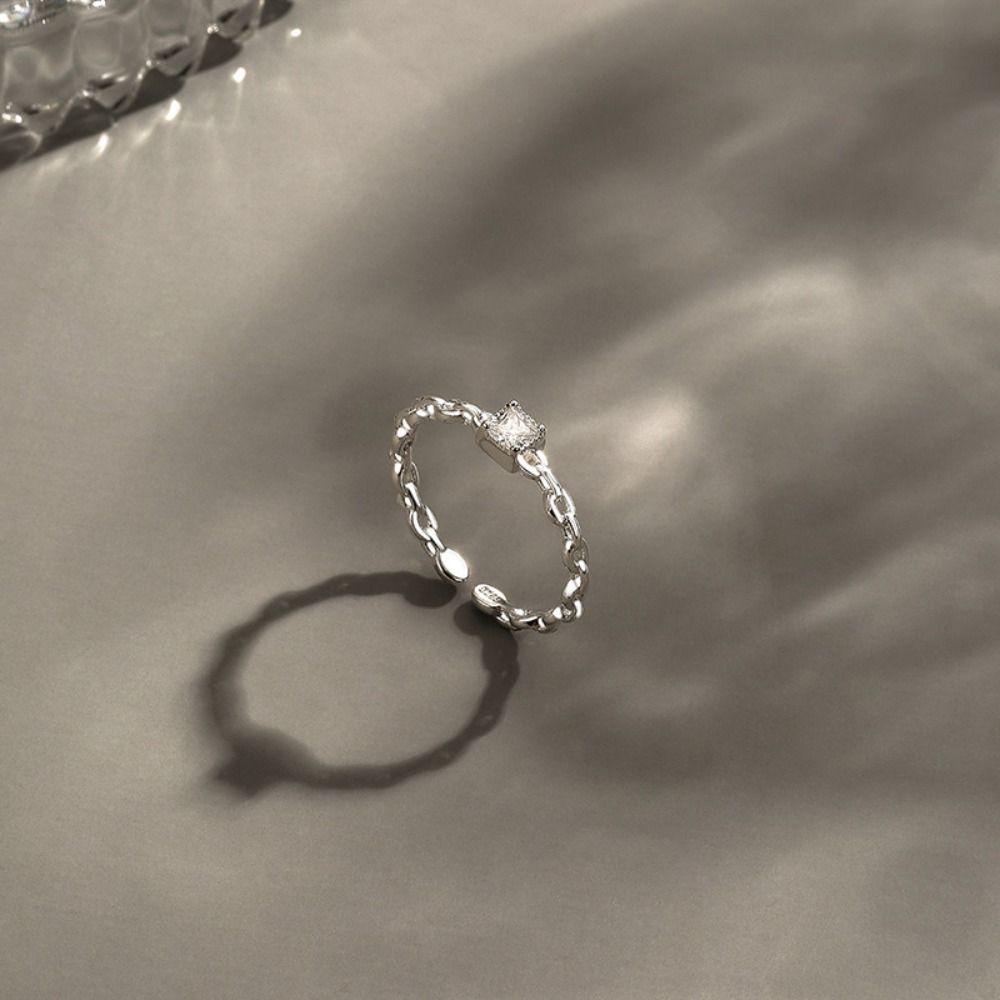 Nhẫn Hở Hợp Kim Mặt Vuông / Tròn Phong Cách Vintage Thanh Lịch