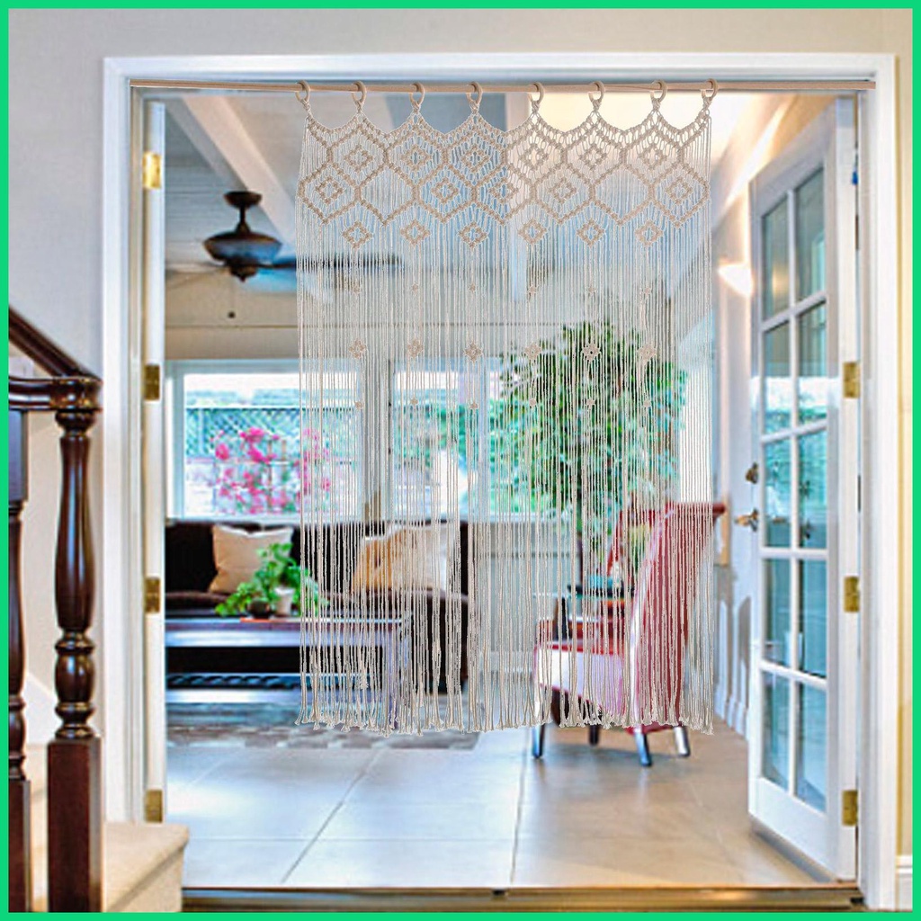 Macrame Đan Sợi Thủ Công Treo Tường Trang Trí Phong Cách Bohemian