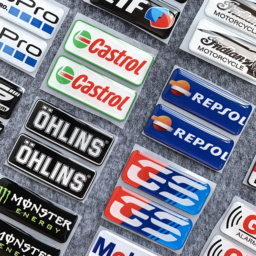 1 Cặp Đề Can Dán Phản Quang 3D Hình Motogp Sponsor Trang Trí Xe Mô Tô