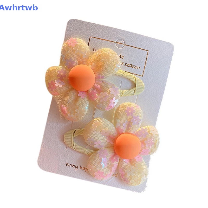 Set 2 Kẹp Tóc Hình Hoa Vải Xinh Xắn Cho Bé Gái Mới