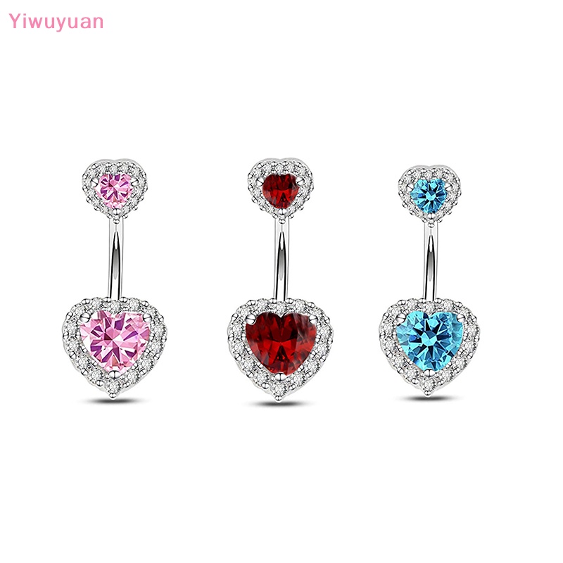 Khuyên Rốn Hình Trái Tim Đôi Bằng Thép Không Gỉ Mới