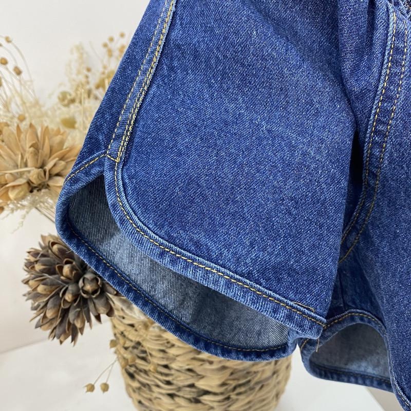 Quần Short Denim Mềm Mại Thời Trang Mùa Hè Cho Bé Gái