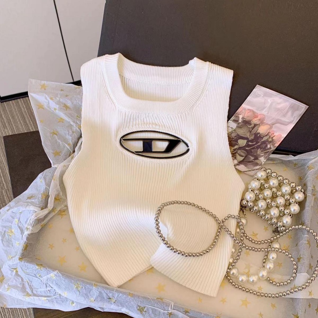 Áo Hai Dây Mùa Hè 2023 Dáng Ngắn Phong Cách Pháp Gợi Cảm Cho Nữ