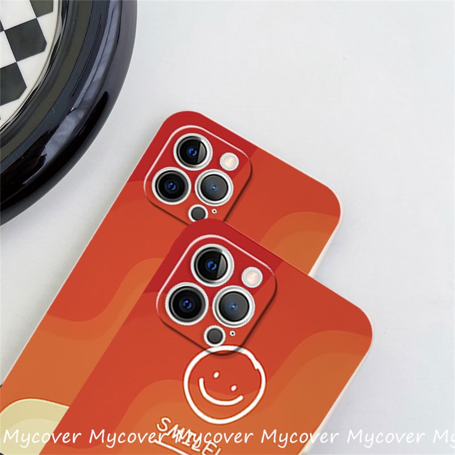Ốp Điện Thoại Silicon Mềm Hình Mặt Cười Đơn Giản Cho iPhone 11 13 12 14 Pro Max X XR Xs Max 6 7 8 Plus