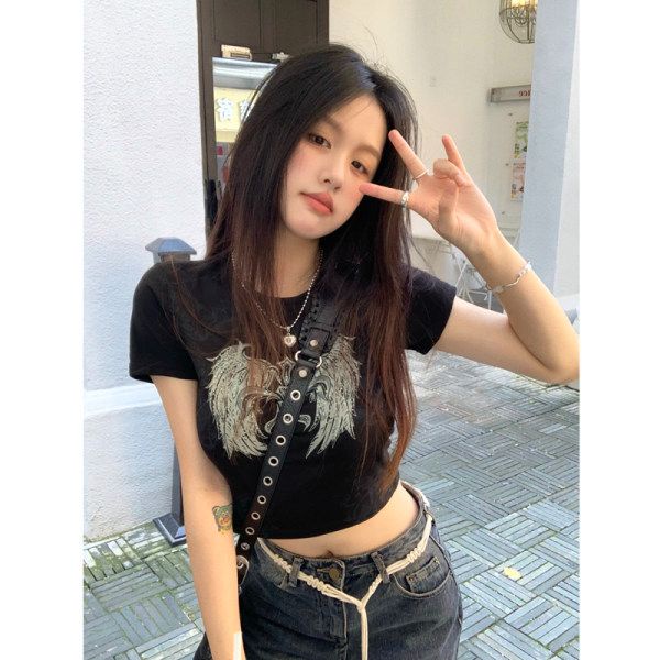Áo baby tee Thun croptop Ngắn Tay Ôm Dáng Thời Trang Mùa Hè 2023 Phong Cách Mới Cho Nữ