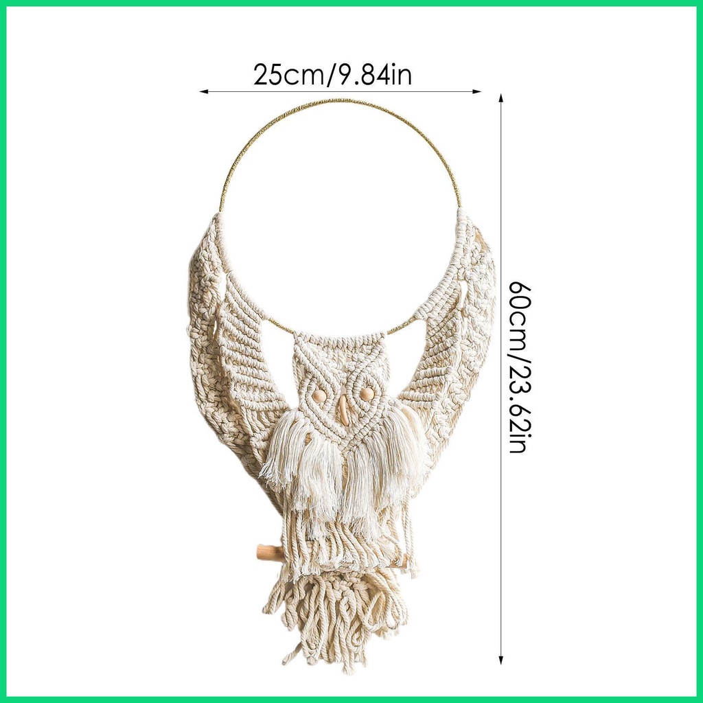 Dây Treo Tường Trang Trí Hình Chim Cú Phong Cách Boho