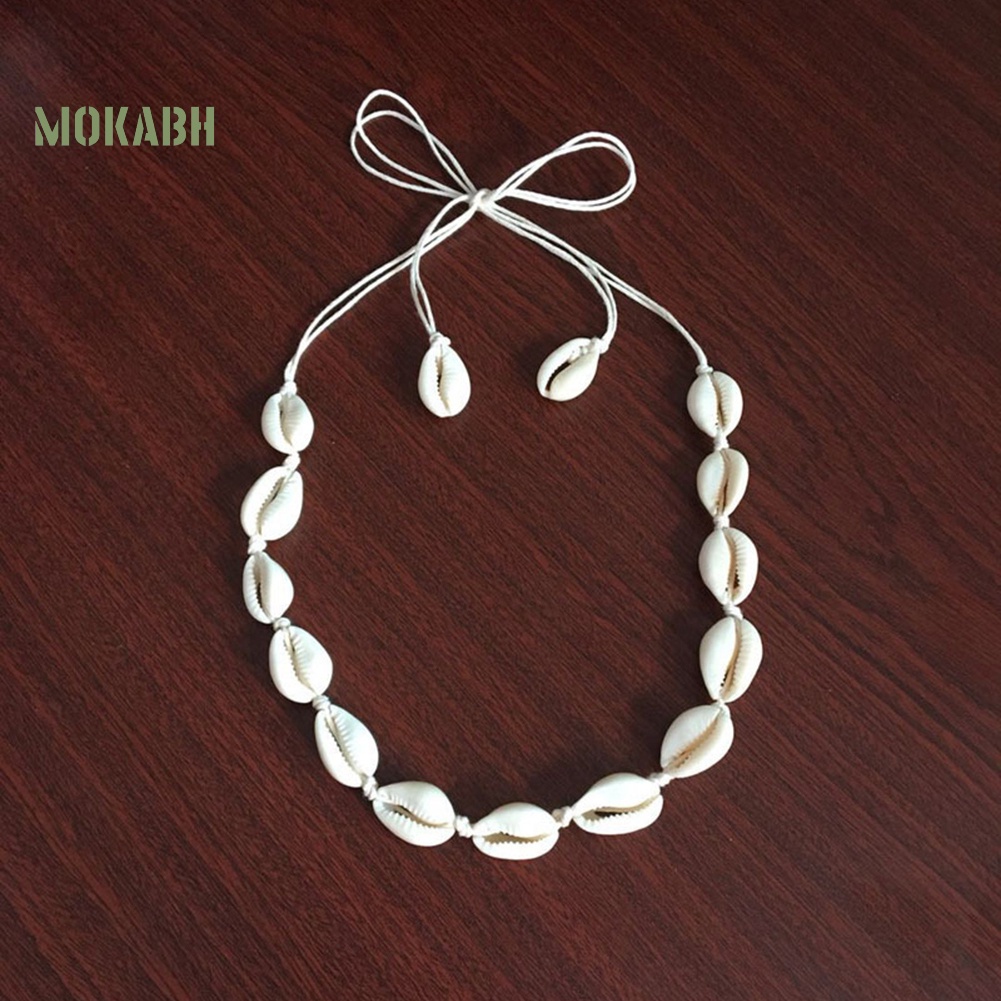 [Hot] Vòng Cổ Dệt Tay Mặt Vỏ Sò Biển Hawaii Cho Nữ