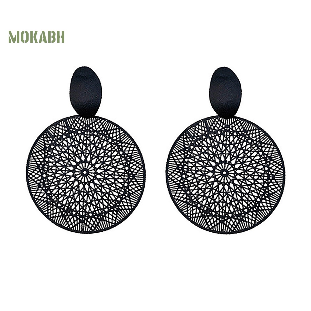 1 Đôi Bông Tai Hợp Kim Hình Tròn Rỗng Thời Trang Dành Cho Nữ