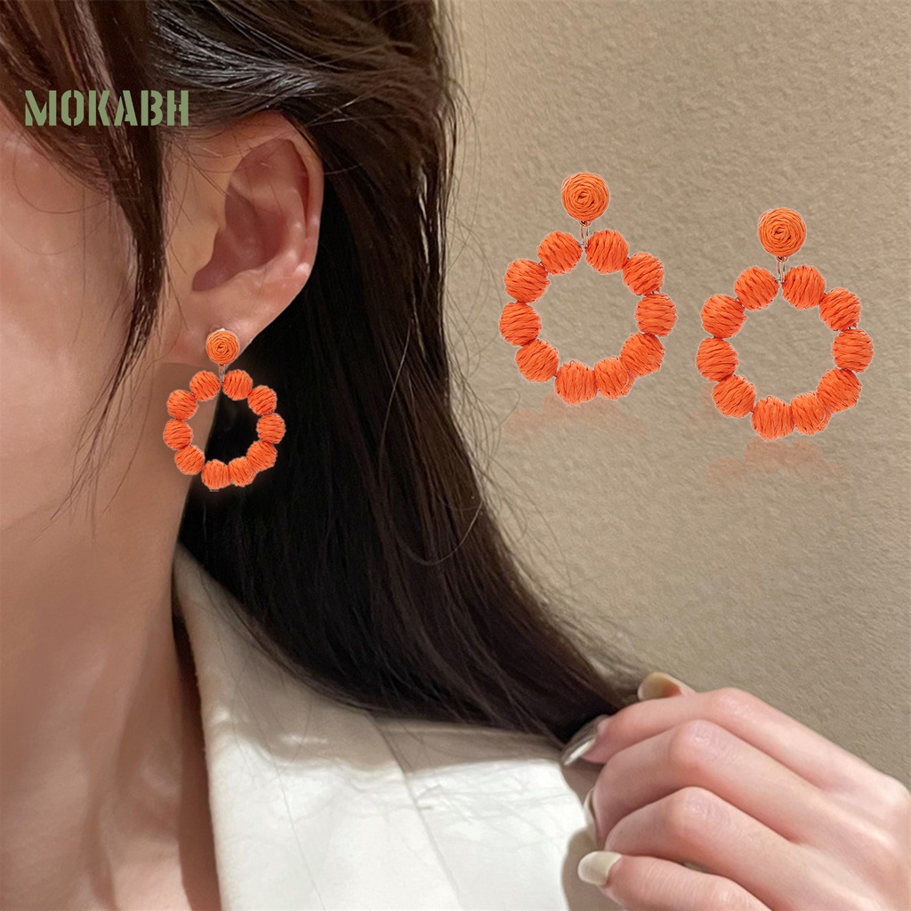 1 Đôi Bông Tai Hình Tròn Phong Cách Bohemian Dành Cho Nữ