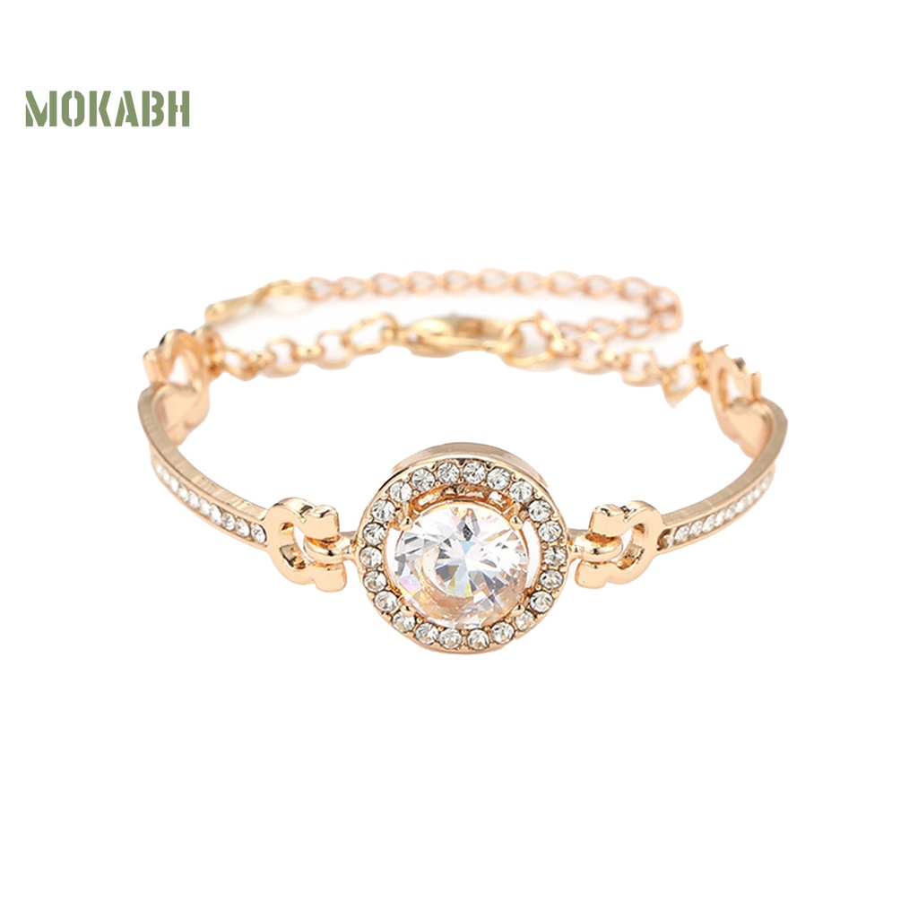 [Mới] Vòng Tay Đính Đá Lấp Lánh Có Khóa Tôm Hùm Điều Chỉnh Được Bằng Hợp Kim Cho Nữ