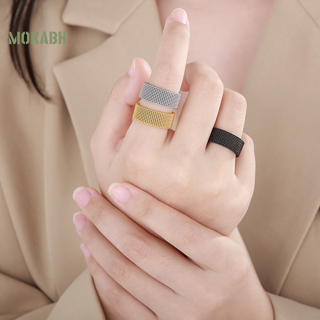 [Mới] Nhẫn Unisex Bằng Thép Không Gỉ Nhẹ Trang Trí Đơn Giản Màu Sắc Sống Động Không Dị Ứng Dễ Phối Đồ