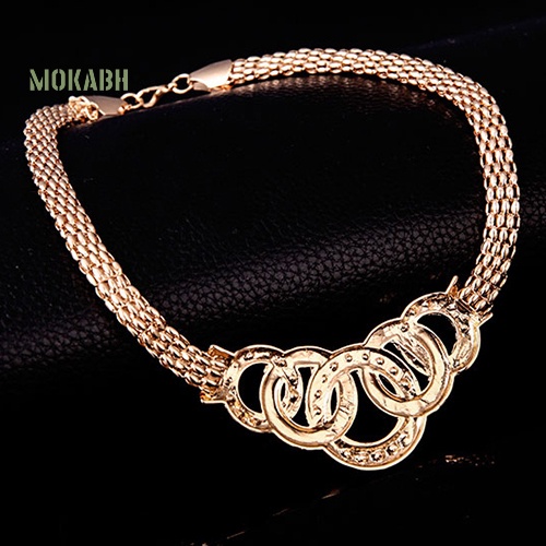 Bộ Trang Sức Gồm Vòng cổ / Nhẫn / Bông Tai / Vòng Tay Đính Pha Lê Sang Trọng Cho Cô Dâu