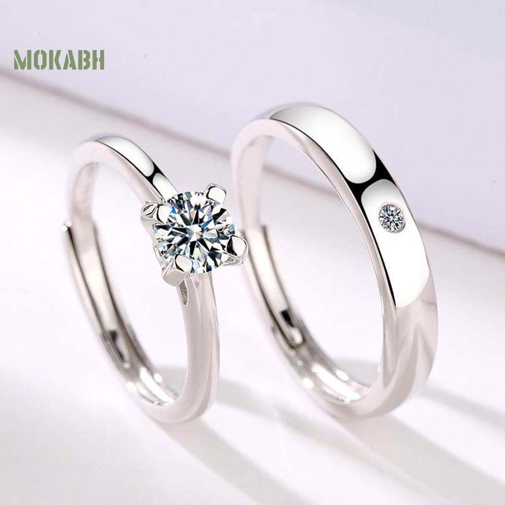 Nhẫn Đính Hôn Đính Đá Lấp Lánh Sang Trọng Dành Cho Nam Và Nữ