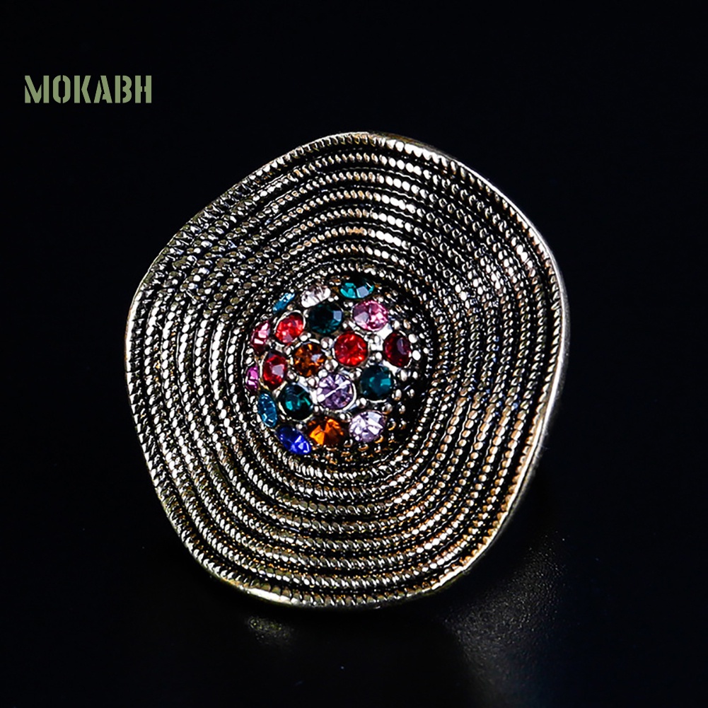 Nhẫn Đính Đá Lấp Lánh Phong Cách Boho Cổ Điển Cho Nữ