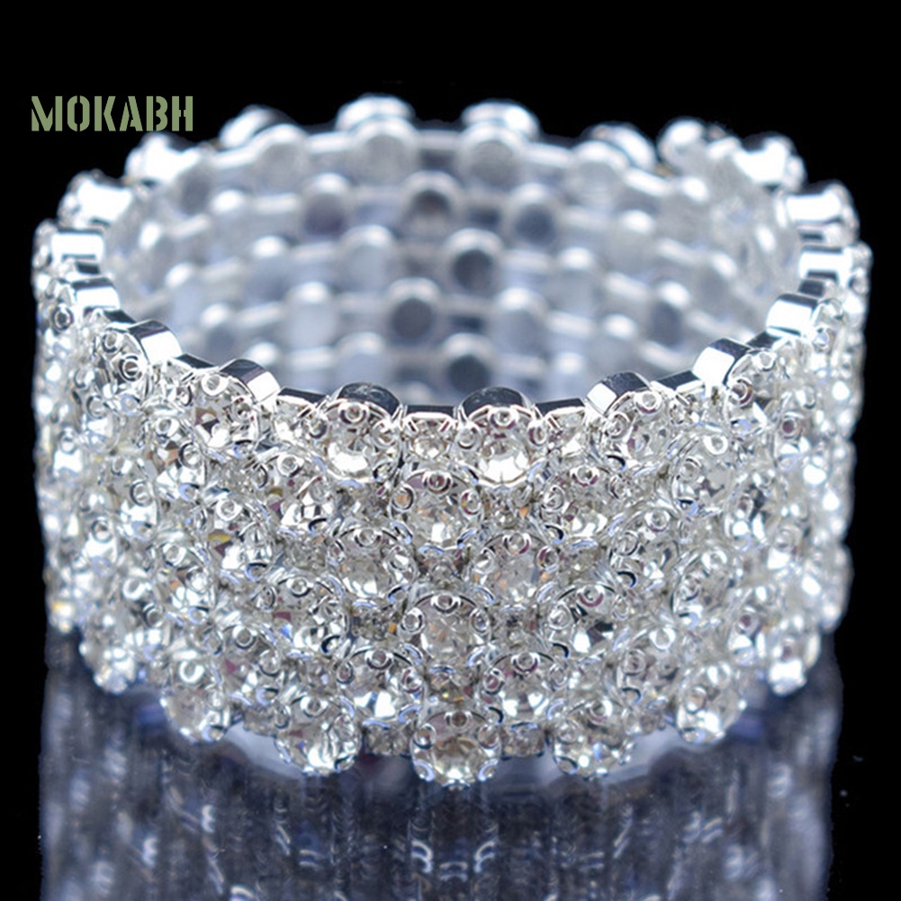 [Mok Abh] Vòng Tay Nhiều Hàng Đính Đá Zircon Sang Trọng Cho Nữ