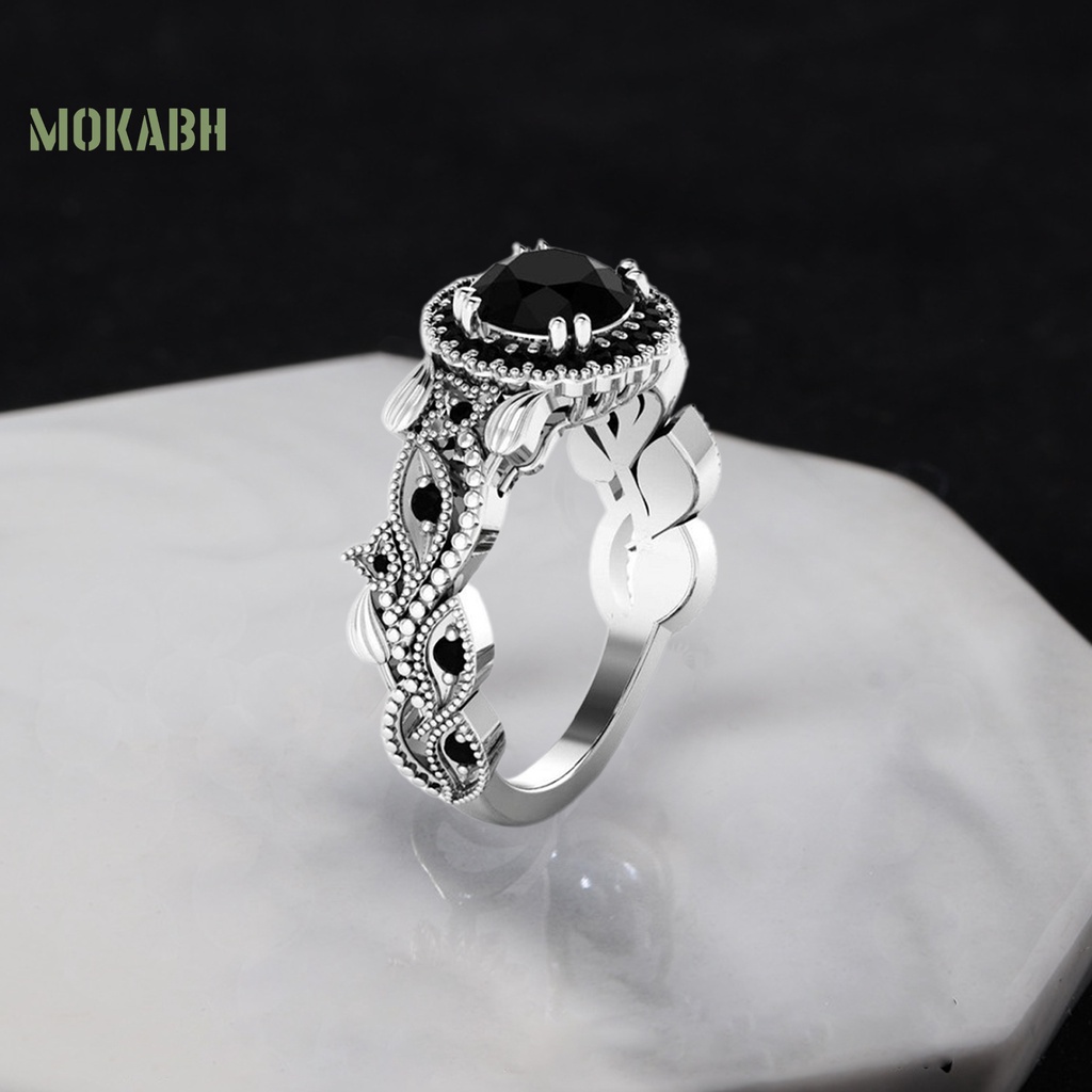 Set 2 Nhẫn Họa Tiết Hoa Lá Đính Đá Lấp Lánh Thời Trang Cho Nữ