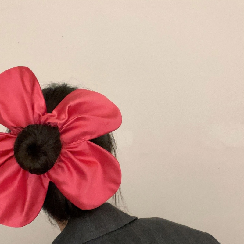 Dây Cột Tóc Đuôi Ngựa Co Giãn In Họa Tiết Hoa Xinh Xắn Thời Trang Cho Nữ Giá Đỡ