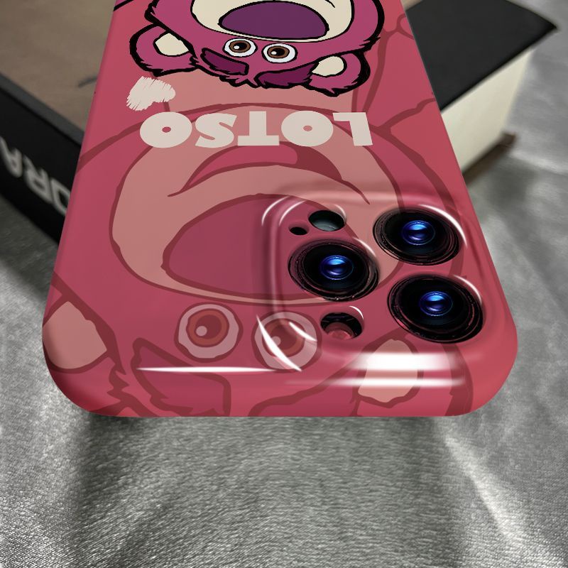 Ốp Điện Thoại Cứng In Hình Gấu Và Dâu Tây Cho Iphone 11 / 8 Iphone14Promax / 12 XR13plus / JI5D