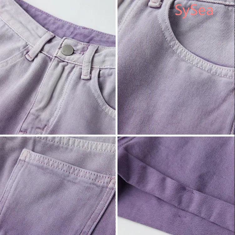 Quần Short Denim Dáng Rộng Màu Gradient Thời Trang Mùa Hè Cho Nữ