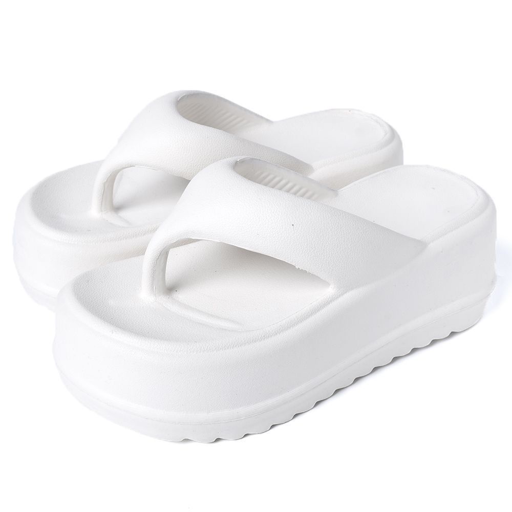 🔥DDU Dép bánh mì cao su guốc dép giày nữ 4cm dép Đi Màu Sắc Đơn Giản Thoải Mái Cao Gót Chống Trơn Trượt Thoáng Khí 0620008