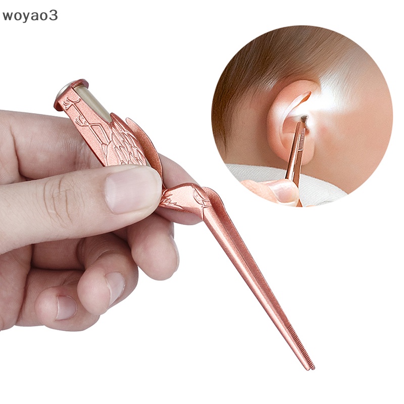 Nhíp Nhổ Lông Mũi / Tai / Đèn Pin LED Bằng Thép Không Gỉ woyao3