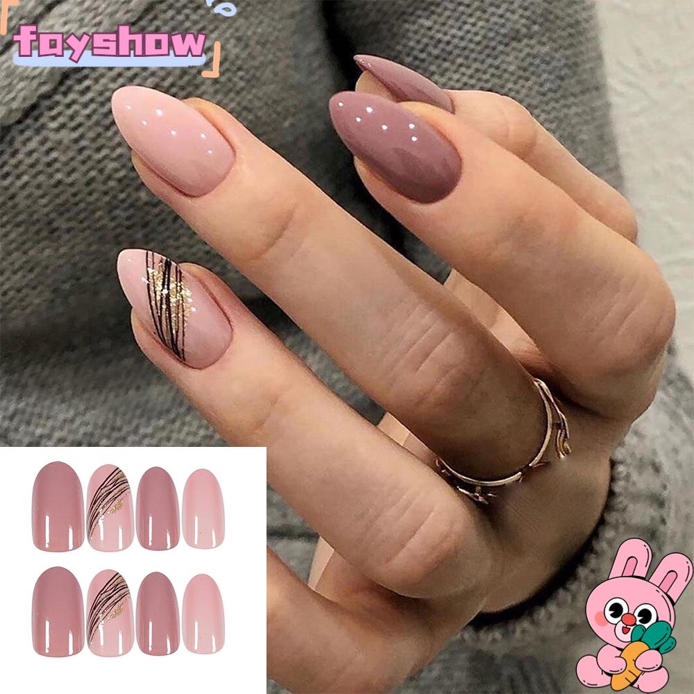 Bộ 24 Móng Tay Giả Che Phủ Toàn Diện Thiết Kế Dễ Thương