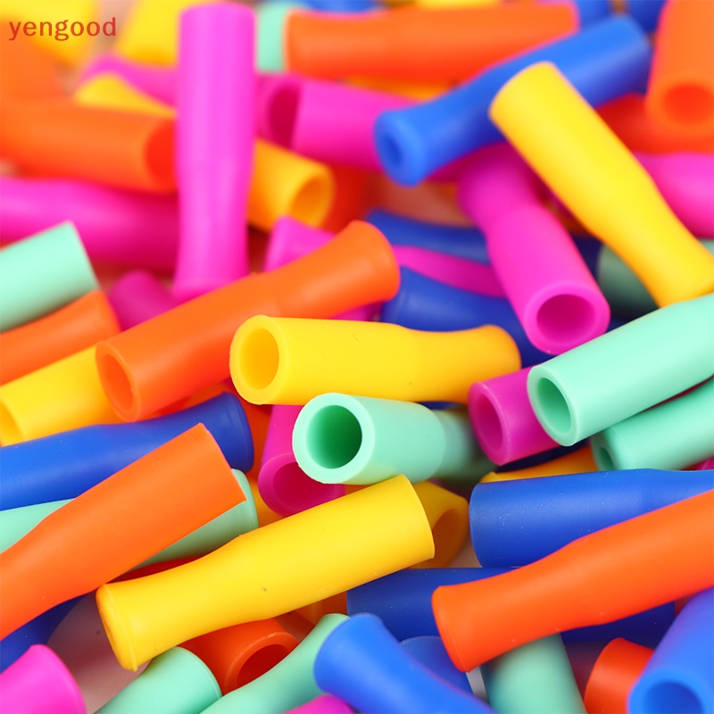 Bộ 20 Nắp Silicone Đậy Ống Hút Bằng Thép Không Gỉ Tái Sử Dụng Tiện Lợi