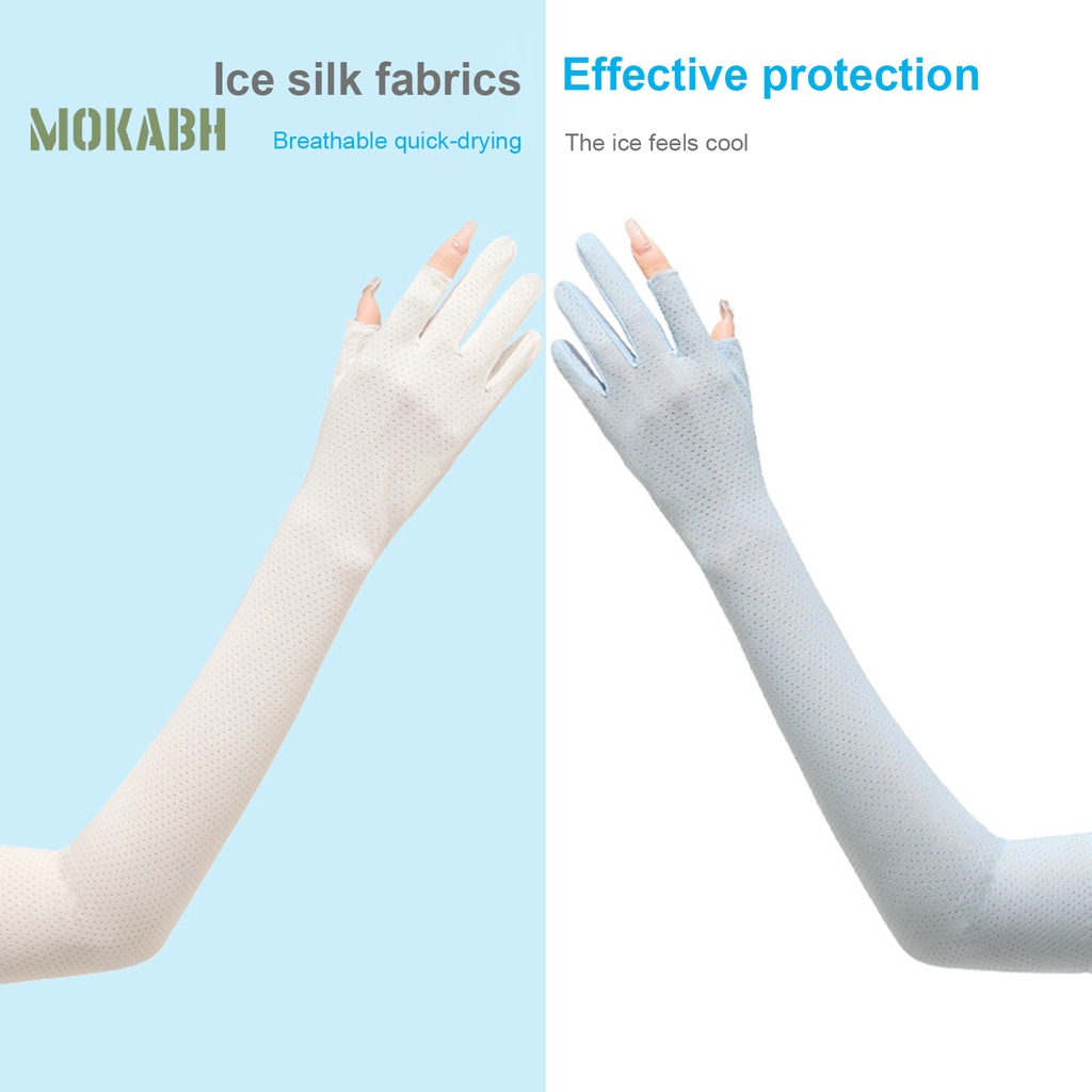 1 Đôi Găng Tay Chống Nắng Chống Tia UV Mỏng Vừa Vặn Giặt Được Màu Trơn Dành Cho Nam Nữ