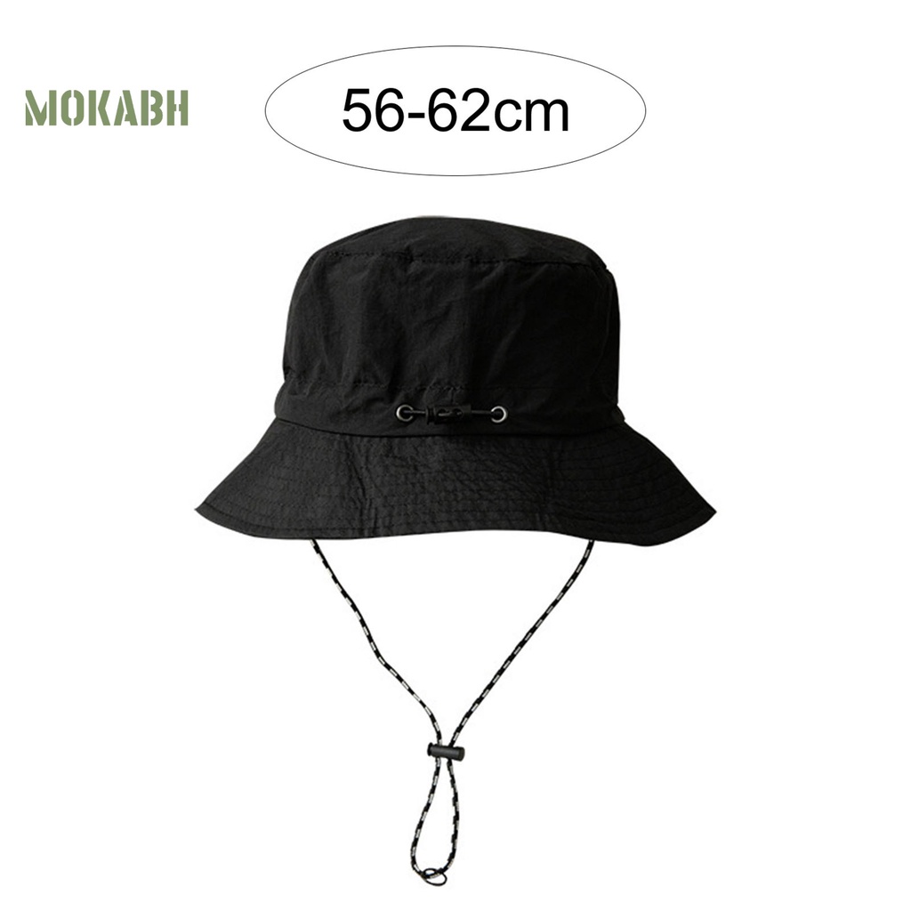 Nón Tai Bèo Vành Tròn Màu Trơn Thoáng Khí Chống Nắng Chống Nước Có Dây Cố Định Cho Nam Và Nữ