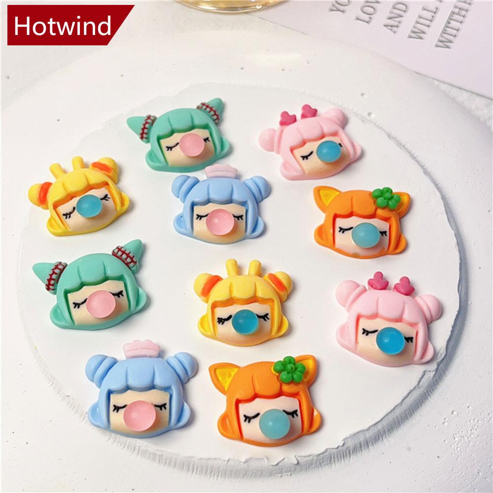 Bộ 10 Kẹp Tóc Nhựa Hình Bé Gái Dễ Thương DIY E4F7