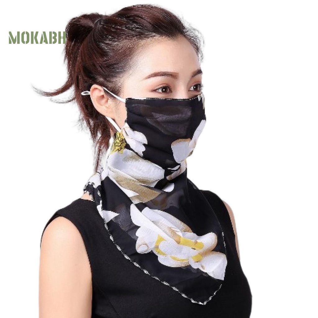 Khăn Choàng Cổ Chống Tia UV Thoáng Khí Chống Bụi Họa Tiết Hoa Có Thể Điều Chỉnh