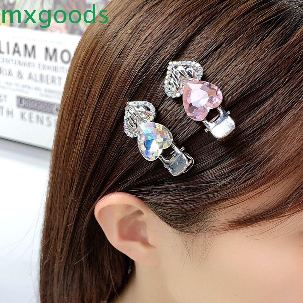 Kẹp Tóc Hình Nơ Trái Tim Bằng Hợp Kim Dễ Thương Cho Bé Gái|Kẹp Vịt Đính Đá Zircon Cho Nữ