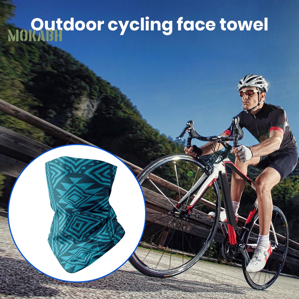 [Mok Abh] Khăn Choàng Cổ Mỏng Co Giãn Thoáng Khí Chống Nắng Chống Bụi Có Độ Co Giãn Cao In Họa Tiết Geo Dành Cho Nam Đi Xe Đạp / Cắm