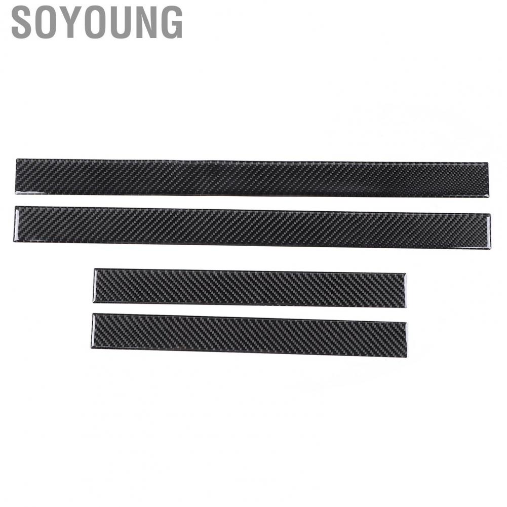 Soyoung Scuff  Protector Door Sill Cover 4Pcs Carbon Fiber Type Maintain Fit for Honda CRV 2016‑2019