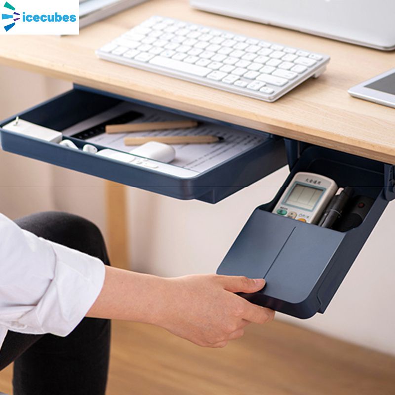 Dưới bàn ngăn kéo loại chìa khóa hộp lưu trữ bàn hàng đầu sinh viên văn phòng phẩm hộp bàn dưới treo ẩn bút trường hợp IceCubes