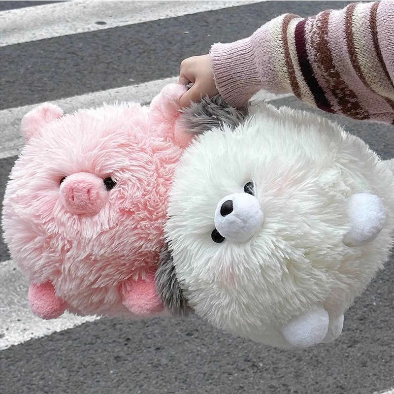 Thú Nhồi Bông Hình Cún / Heo Tròn Mềm Mại Dễ Thương Dùng Làm Quà Tặng