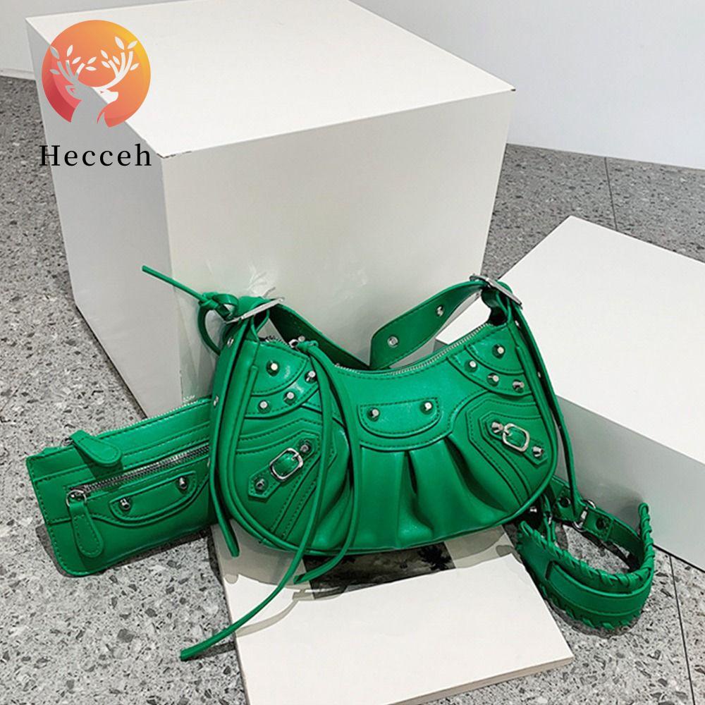 Túi Đeo Chéo Da PU Đính Đinh Tán Phong Cách Punk Cho Nữ