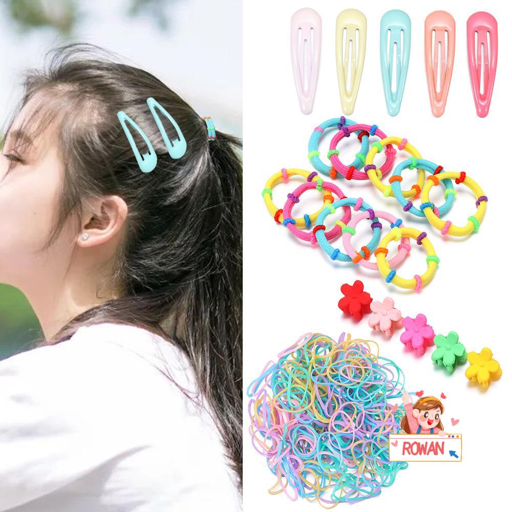 Set 220 Kẹp Tóc Co Giãn Nhiều Màu Sắc Cho Bé Gái