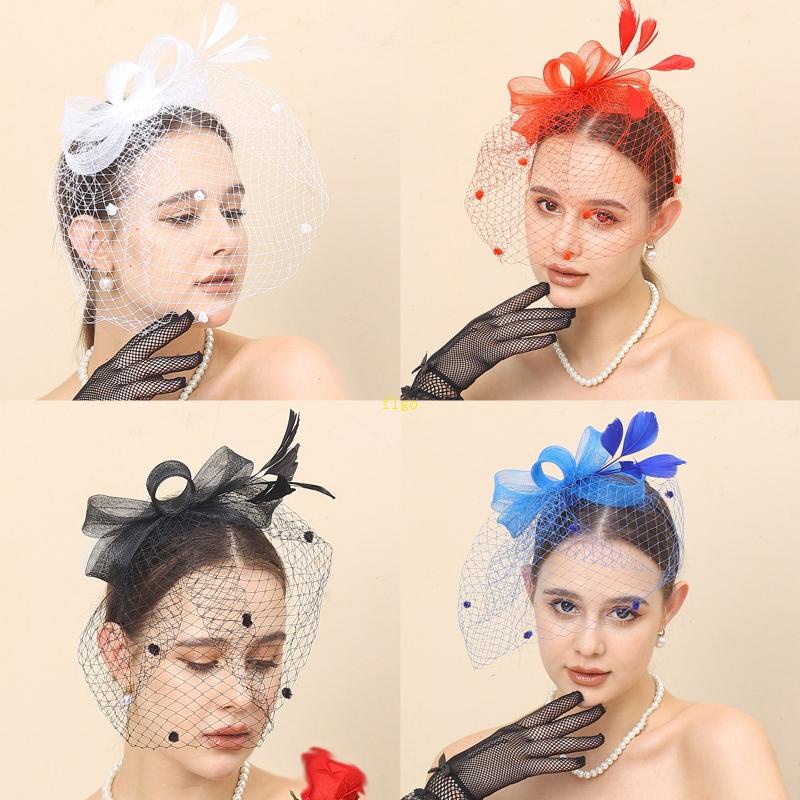 Flgo Băng Đô Hóa Trang Dự Tiệc Có Lông Vũ Nhiều Màu Cho Bé Gái