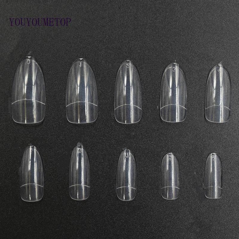 Set 500 Móng Tay Giả Trong Suốt Trang Trí Nghệ Thuật Toàn Bộ