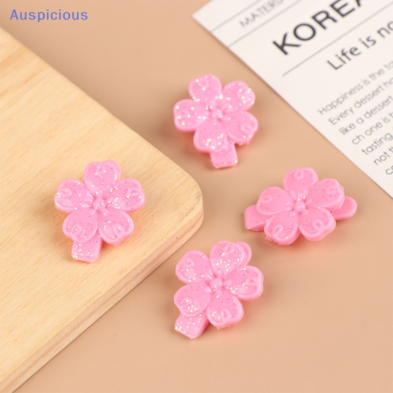 Set 2 Kẹp Tóc Hình Hoa Màu Hồng Mini Tỷ Lệ 1 / 6 Dành Cho Búp Bê