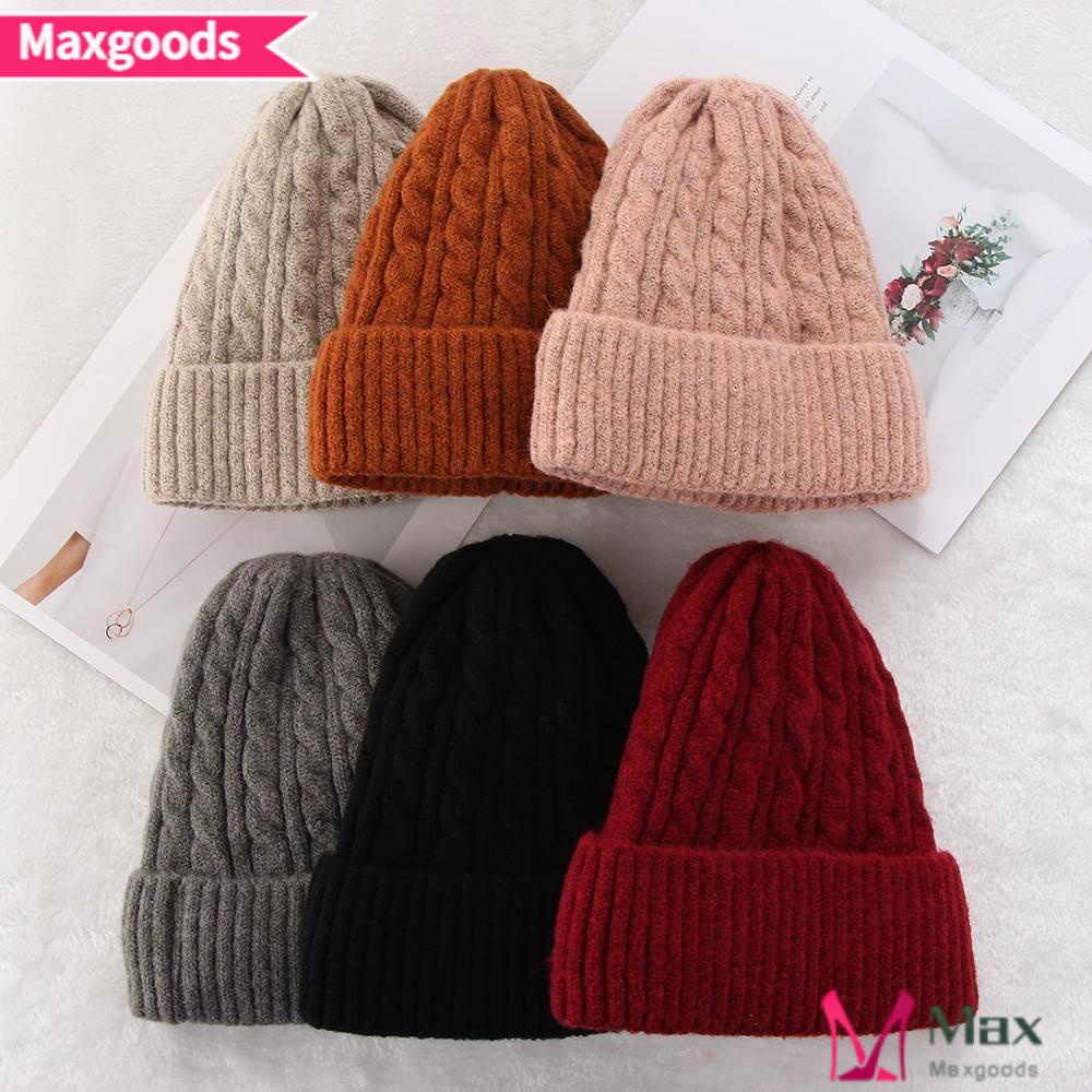 Mũ Len Beanie Màu Trơn Giữ Ấm Mùa Đông Màu Sắc Đơn Giản Dành Cho Nam Nữ