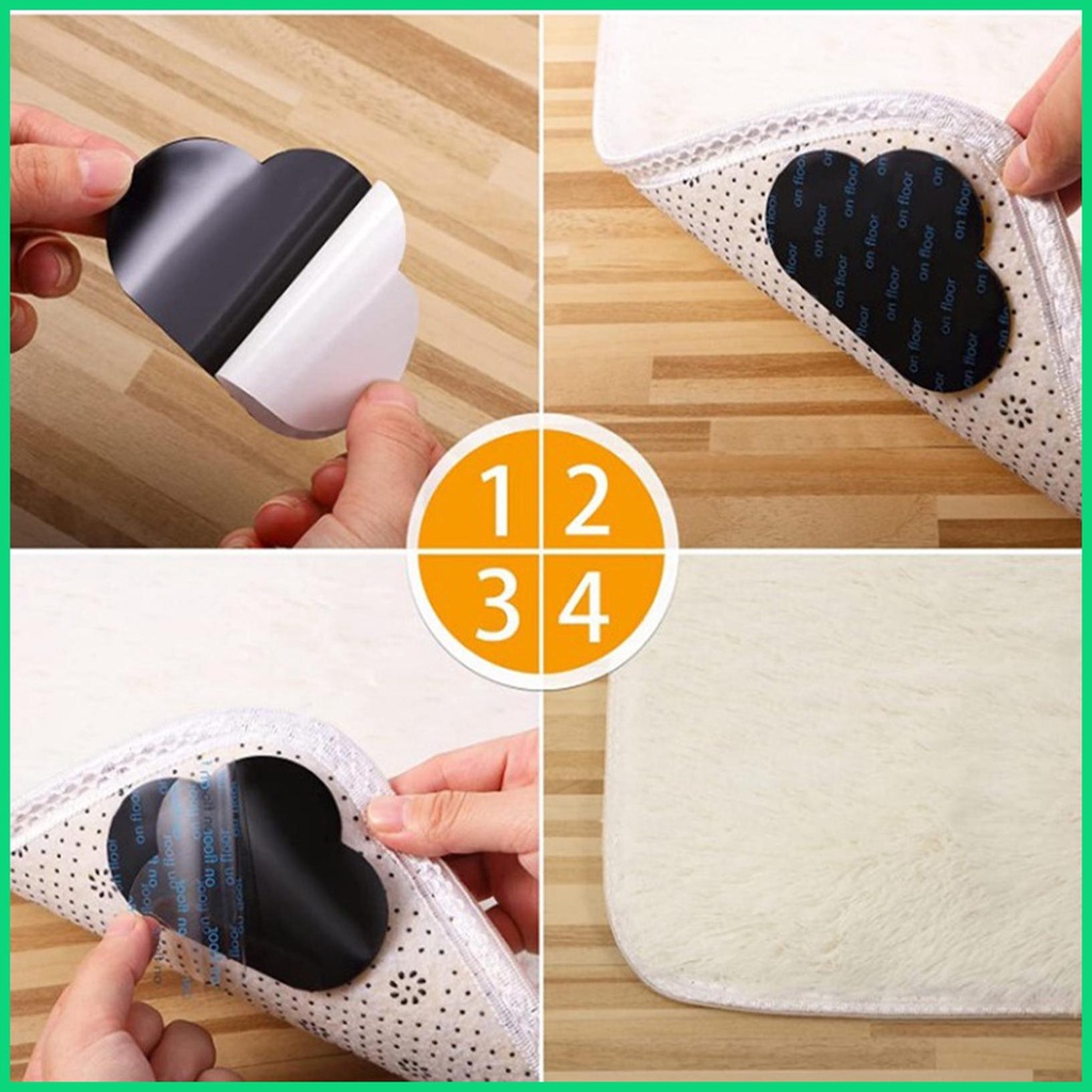 Set 16 Miếng Dán Hai Mặt Chống Trượt Cho Thảm Trải Sàn