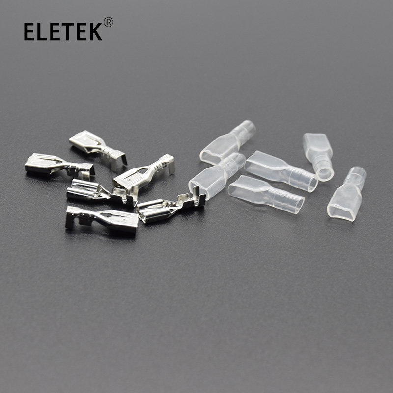 Set 50 Đầu Nối Dây 2.8MM / 4.8MM / 6.3mm 2.8 / 4.8 / 6.3 Female Kèm Vỏ Bọc Cách Điện 22-16AWG