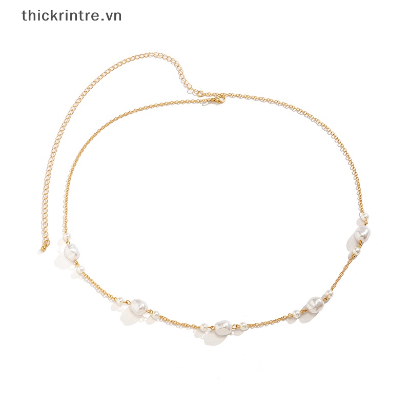 Dây Đeo Hông Nhiều Lớp Đính Hạt Ngọc Trai Thời Trang Đi Biển Cho Nữ