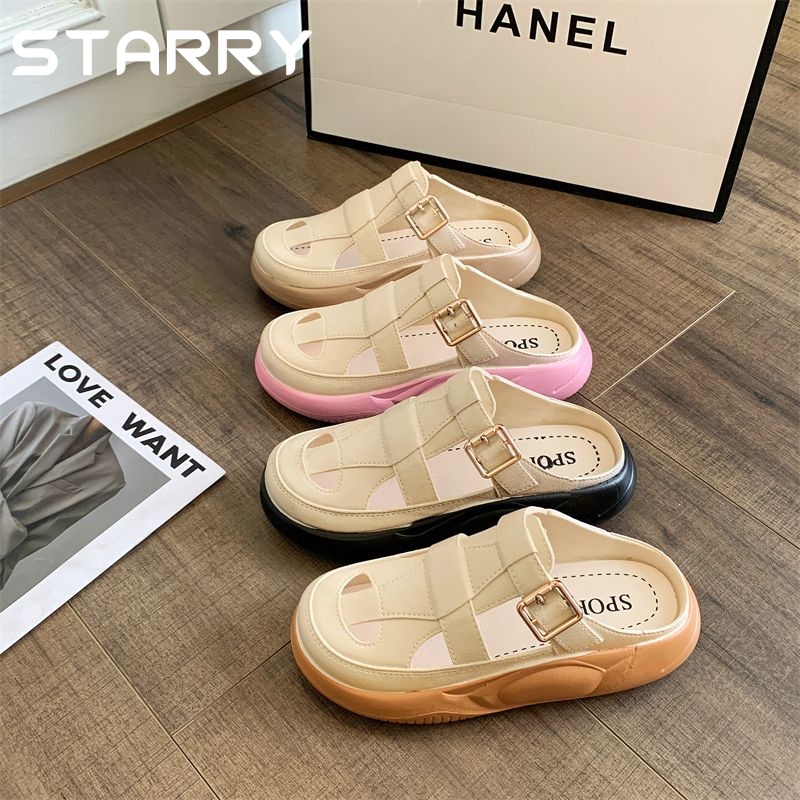 STARRY sandal nữ dép quai hậu nữ dép nữ đế cao dép bánh mì 2023NEW 060513