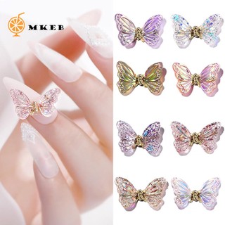CHARMS Hộp Phụ Kiện Trang Trí Móng Tay Hình Bướm 3D