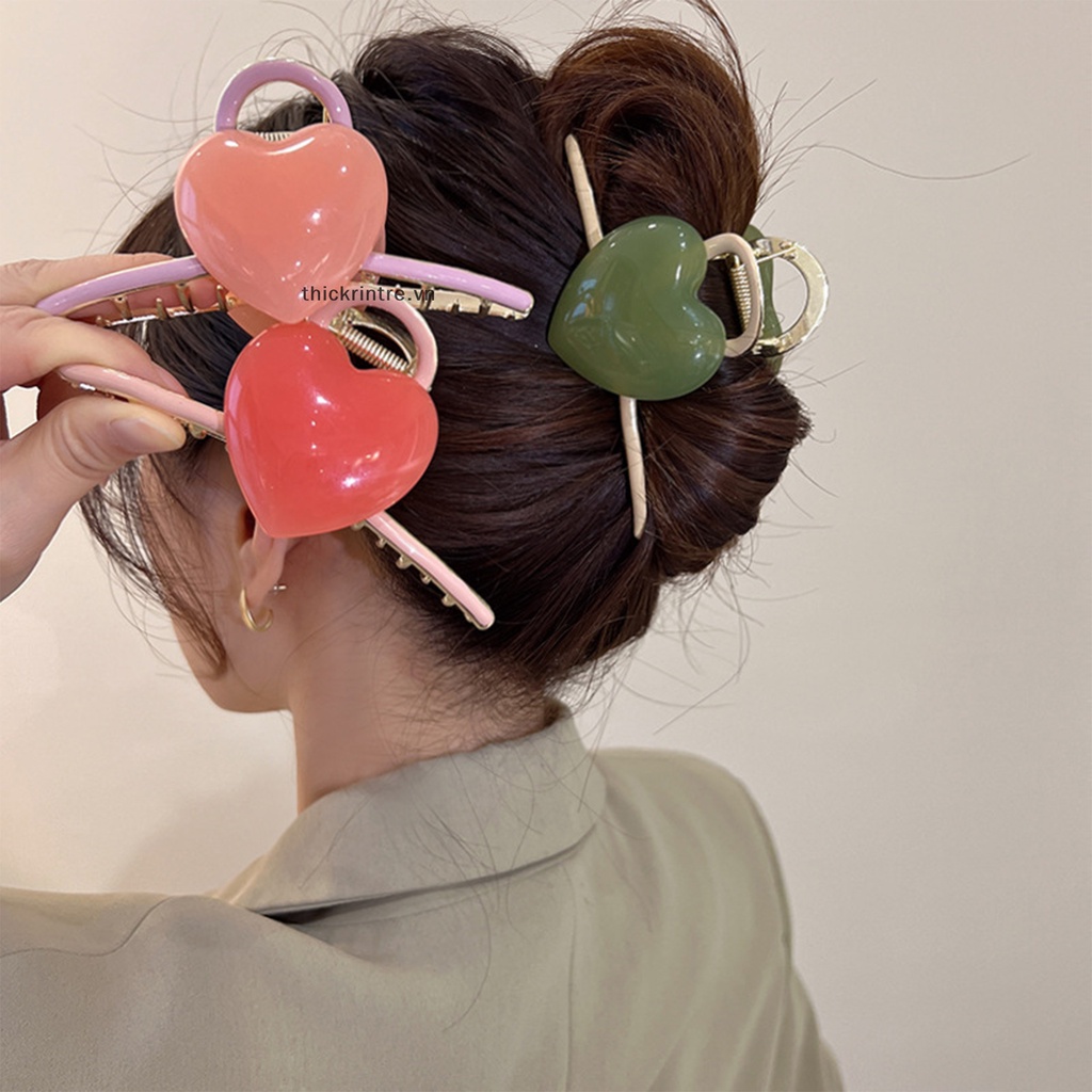 Kẹp Tóc Cỡ Lớn Hình Trái Tim Ngọt Ngào Cho Nữ